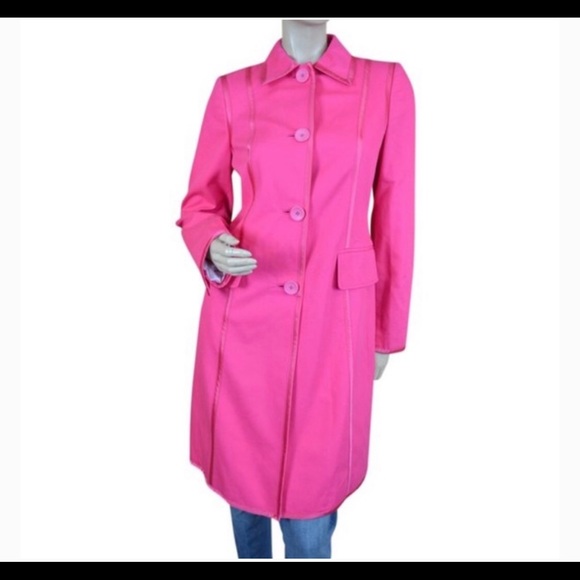 Banana Republic Jackets & Blazers - Banana Republic Bright Pink Car Coat Sz M